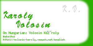karoly volosin business card